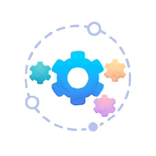 4 colorful gears of different sizes surrounded by a dotted circle to symbolize integrations