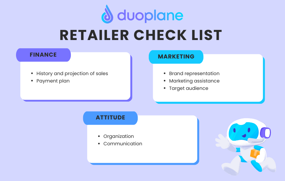duoplane retailer checklist for retail partnership